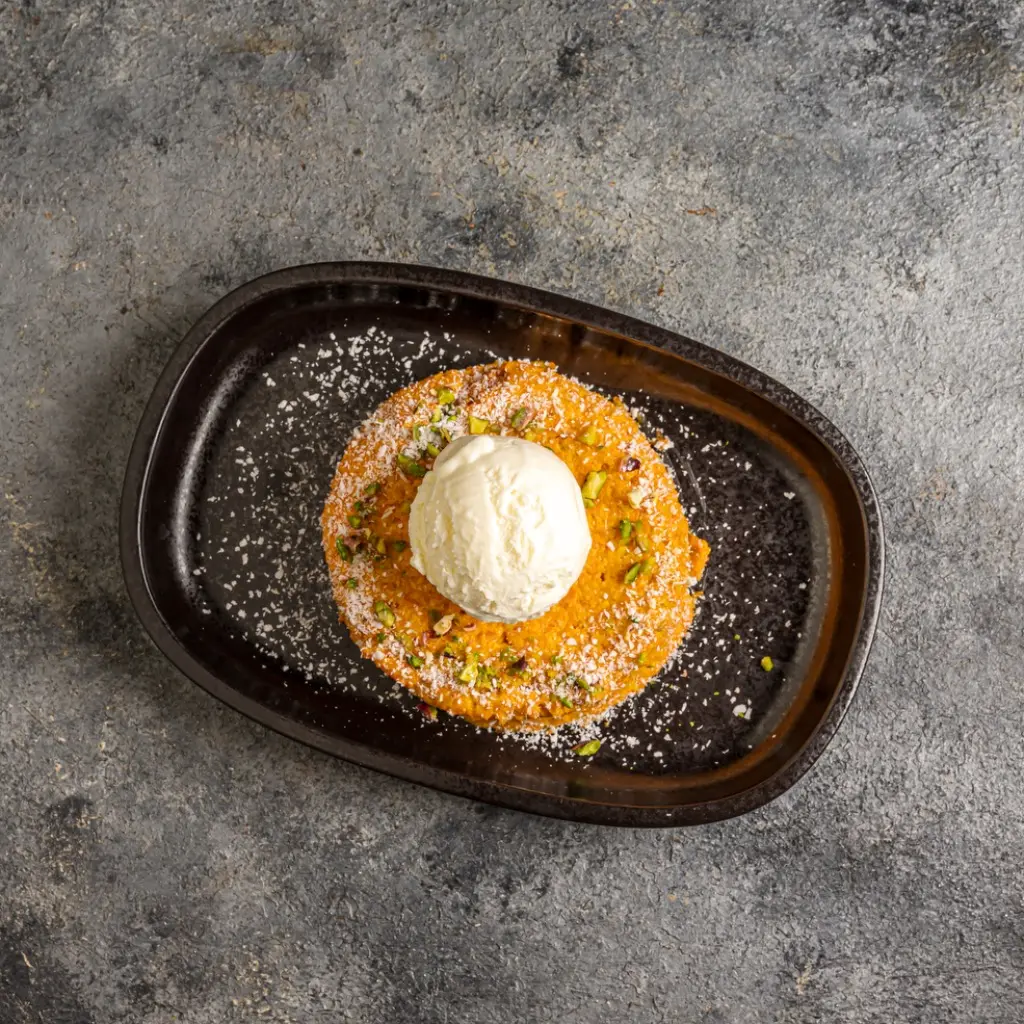 Carrot Halwa with Ice Cream
